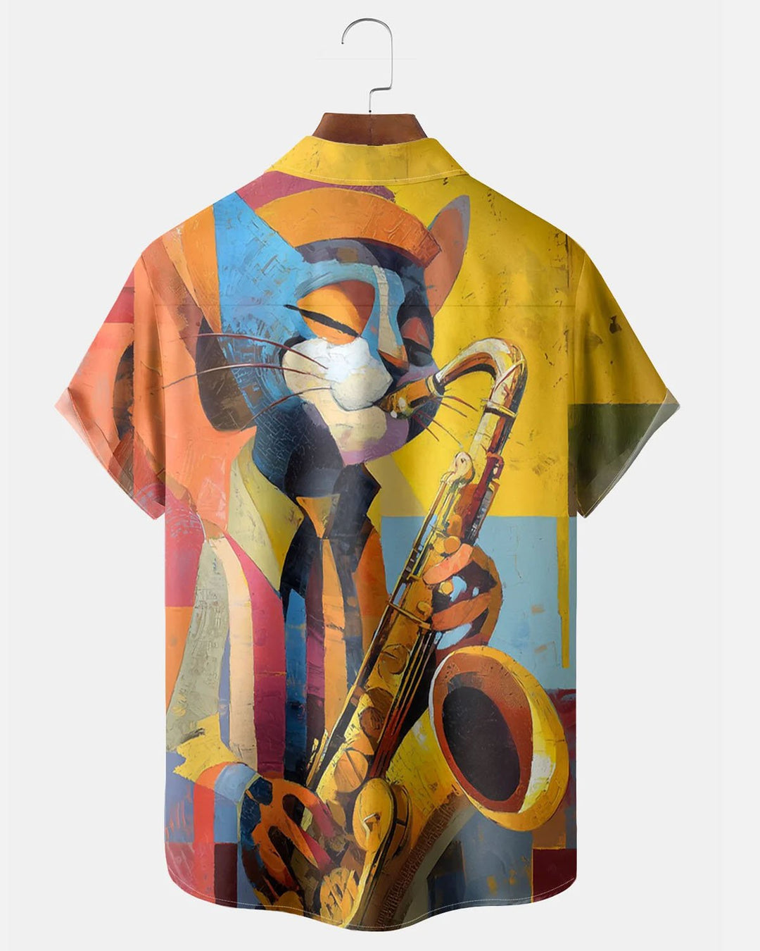 Alohadaddy® Casual Atomic Cat Musical Instrument Print Men&