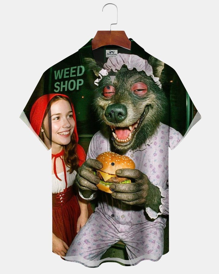 Alohadaddy® Abstract Art "Little Red Riding Hood &amp; the Big Bad Wolf" Men&