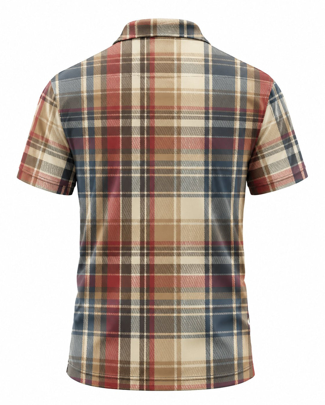 Men’s Basic Casual Checkered pattern Retro Print Button Down Polo Short-Sleeve Big &amp; Tall