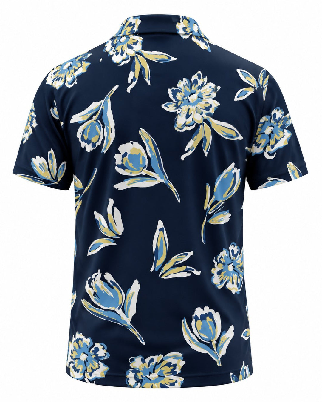 Men’s Basic Casual Flowering and plants Retro Print Button Down Polo Short-Sleeve Big &amp; Tall