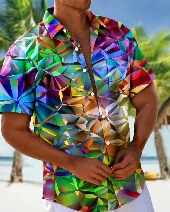 Alohadaddy® Casual Geometric Abstract Glitter Print Men&