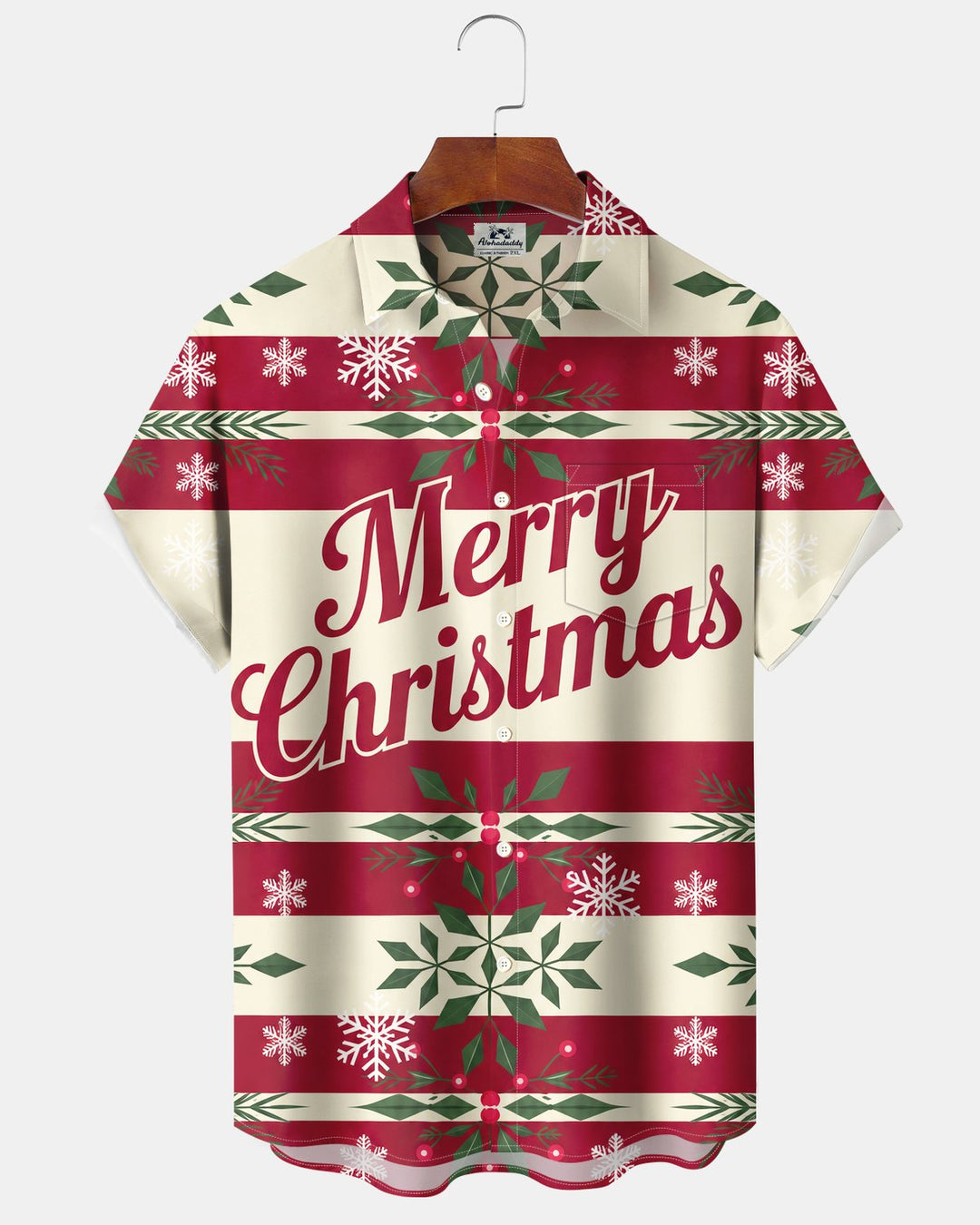 Alohadaddy® Holiday Christmas Letter Patchwork Floral Snowflake Print Men&