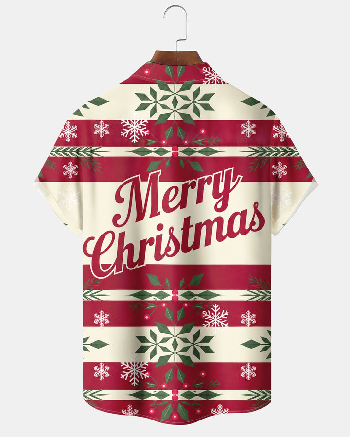 Alohadaddy® Holiday Christmas Letter Patchwork Floral Snowflake Print Men&