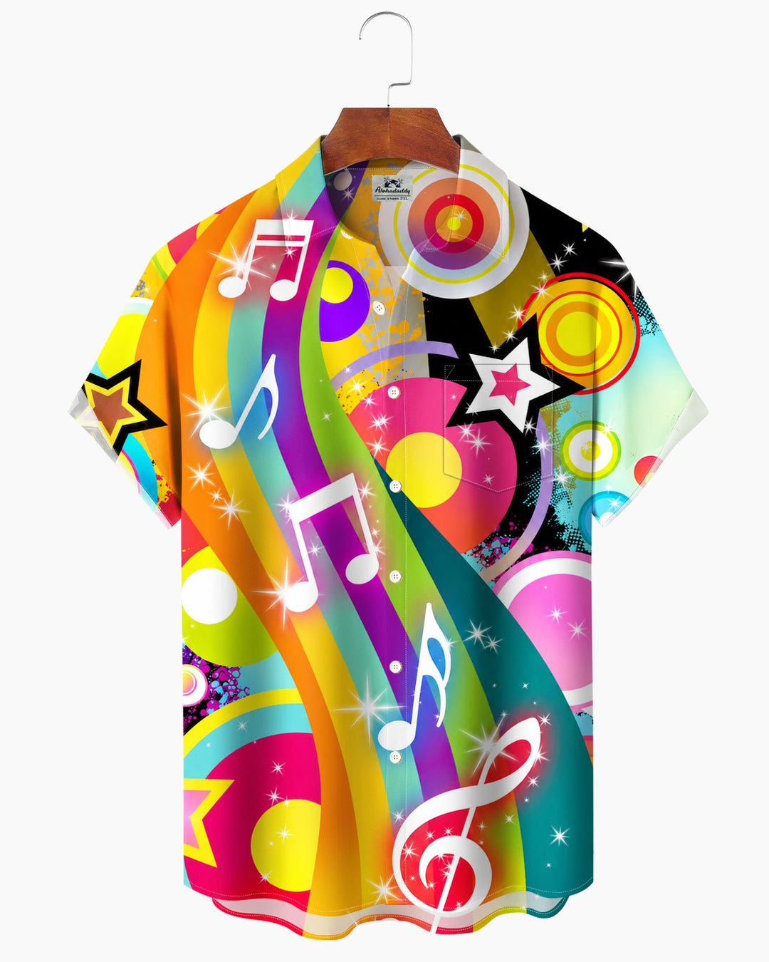 Alohadaddy® Casual Abstract Neon Music Note Print Men&