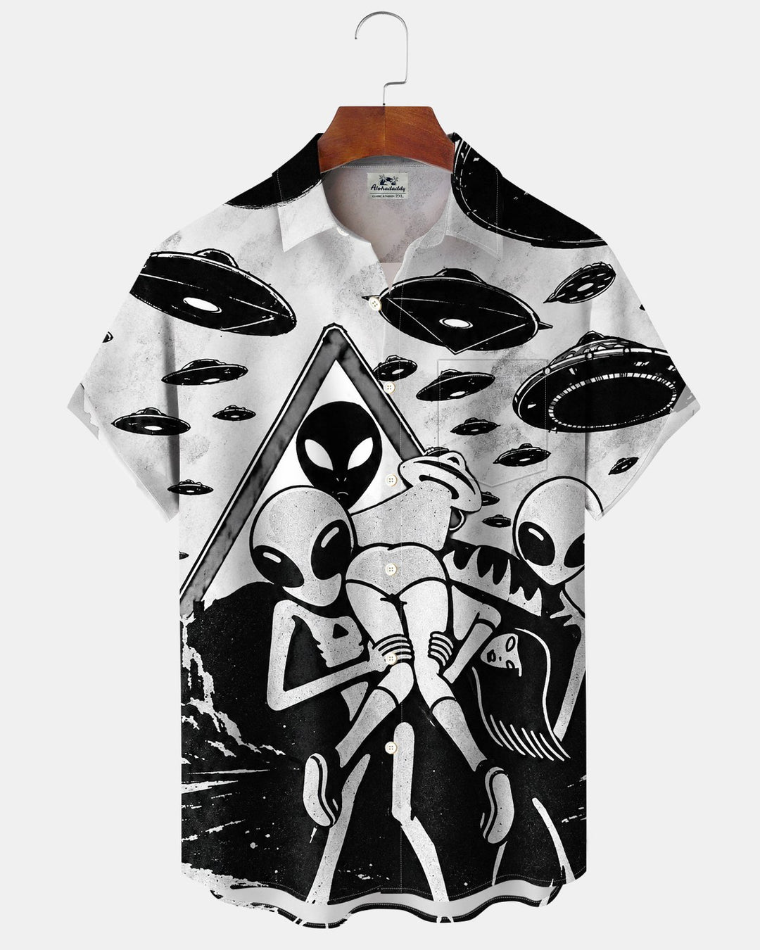 Alohadaddy® Casual Abstract Alien UFO Print Men&
