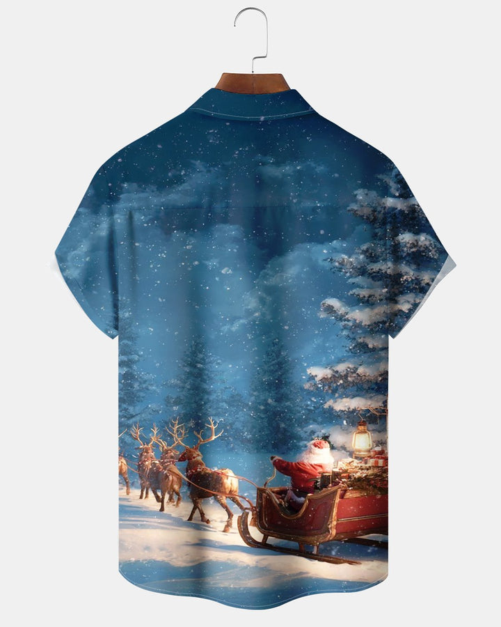 Alohadaddy® Holiday Christmas Snow Reindeer Sleigh Print Men&