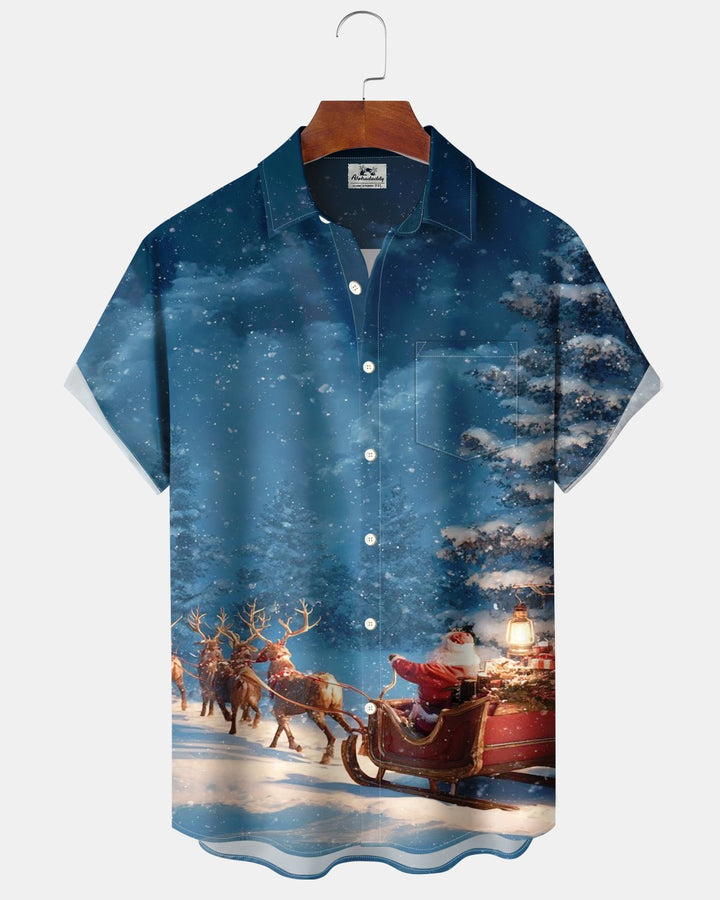 Alohadaddy® Holiday Christmas Snow Reindeer Sleigh Print Men&