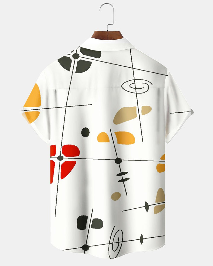 Alohadaddy® Casual Abstract Geometric Minimalist Print Men&