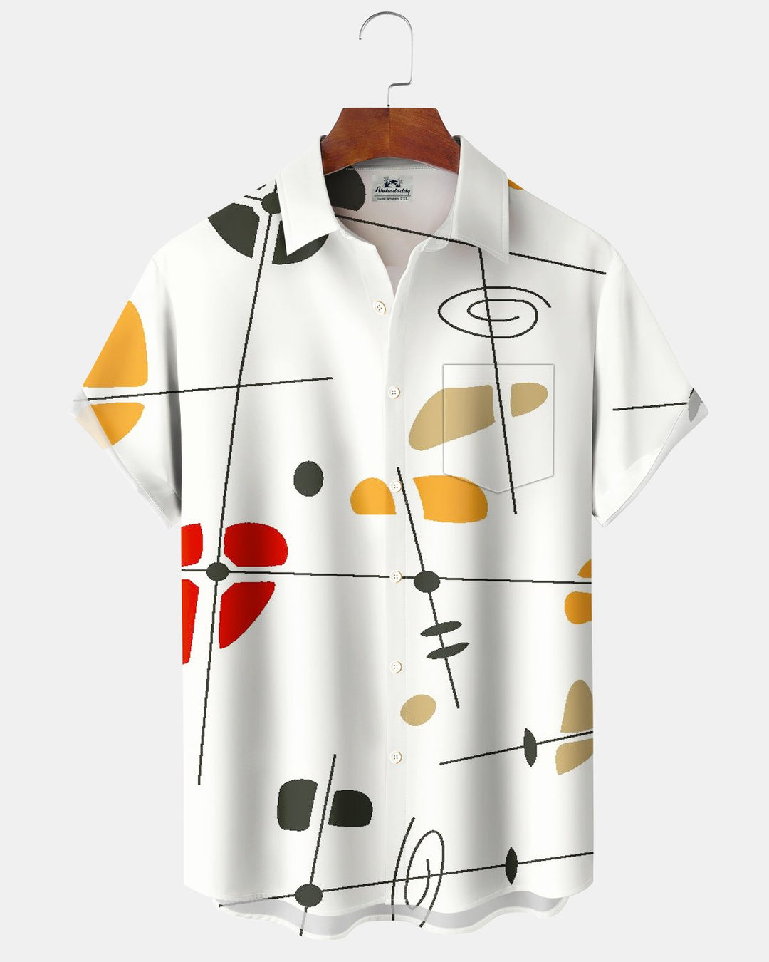Alohadaddy® Casual Abstract Geometric Minimalist Print Men&
