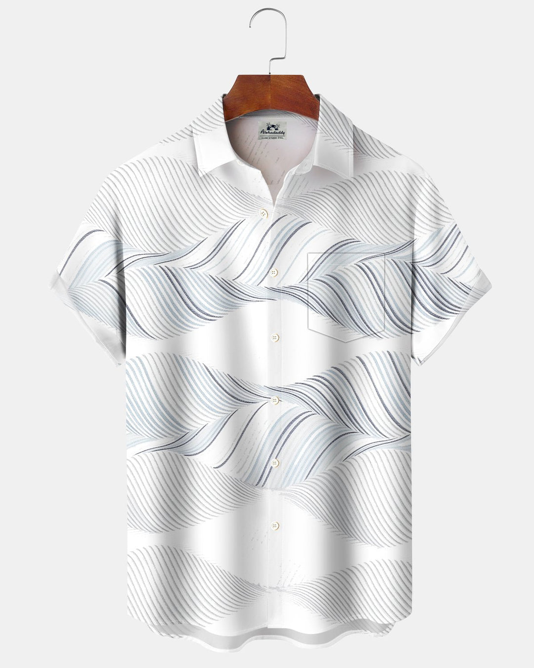 Alohadaddy® Casual Minimalist Striped Wave Print Men&