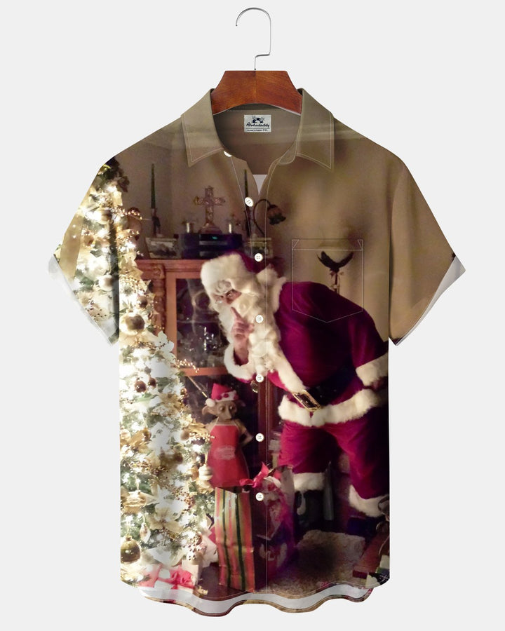 Alohadaddy® Holiday Christmas Fun Santa Claus Print Men&