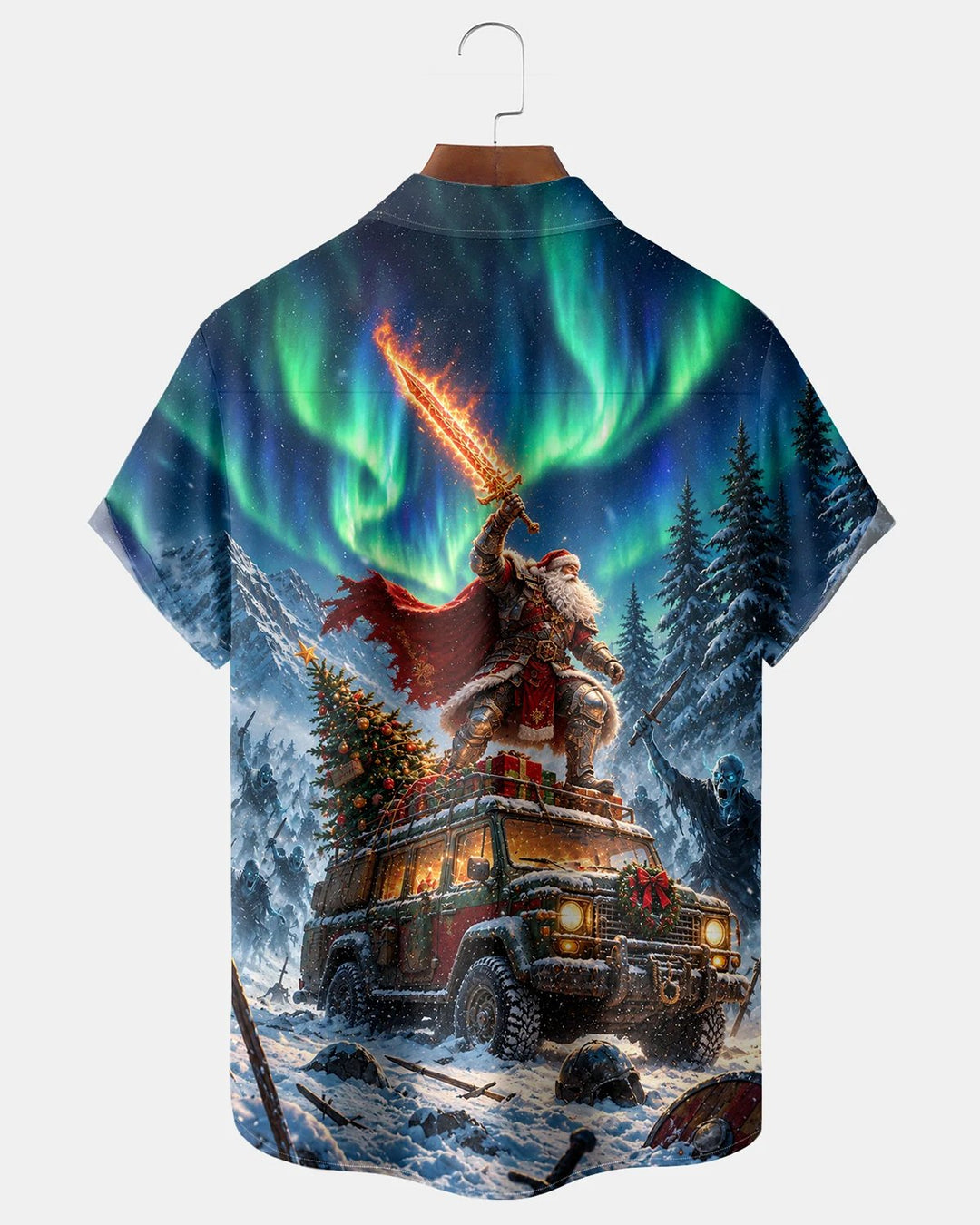 Alohadaddy® Holiday Christmas Santa Claus Warrior Aurora Car Print Men&