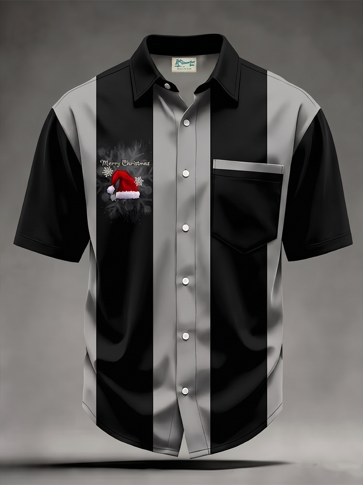 Christmas themed print Hawaiian shirt