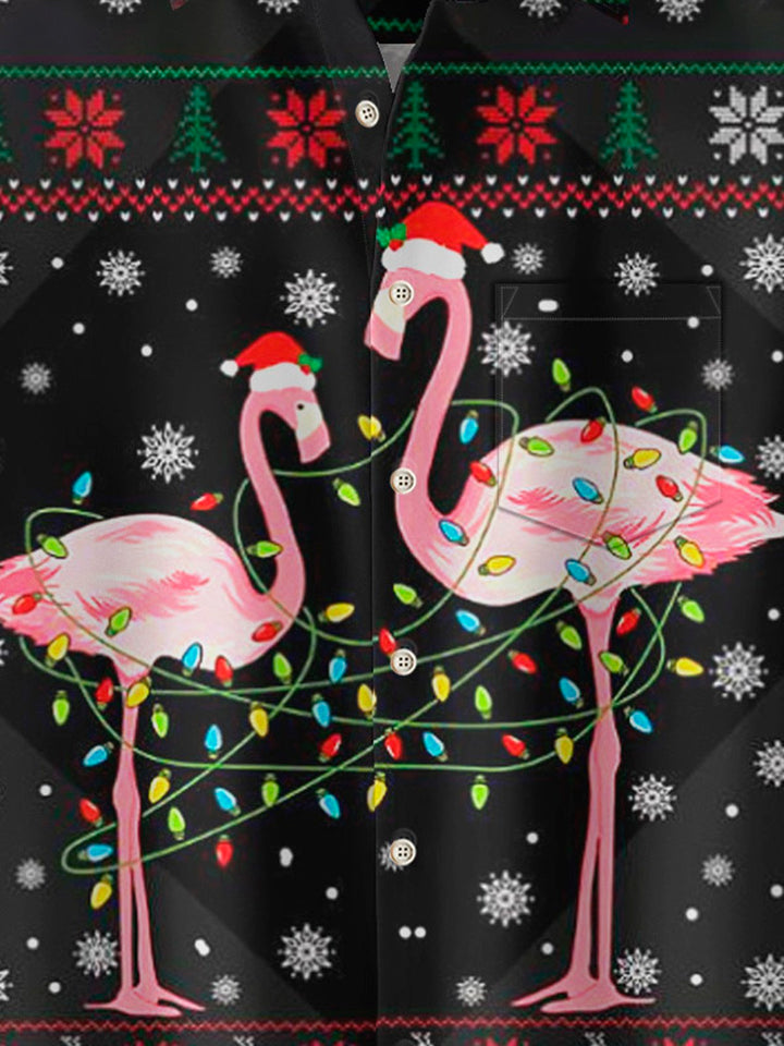 Alohadaddy Christmas Flamingo Lanterns 3D Digital Print Men&