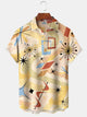 Alohadaddy Casual Retro Geometric Graphic Art Button Cardigan Pocket Stretch Large Size Long Short Sleeve Shirt