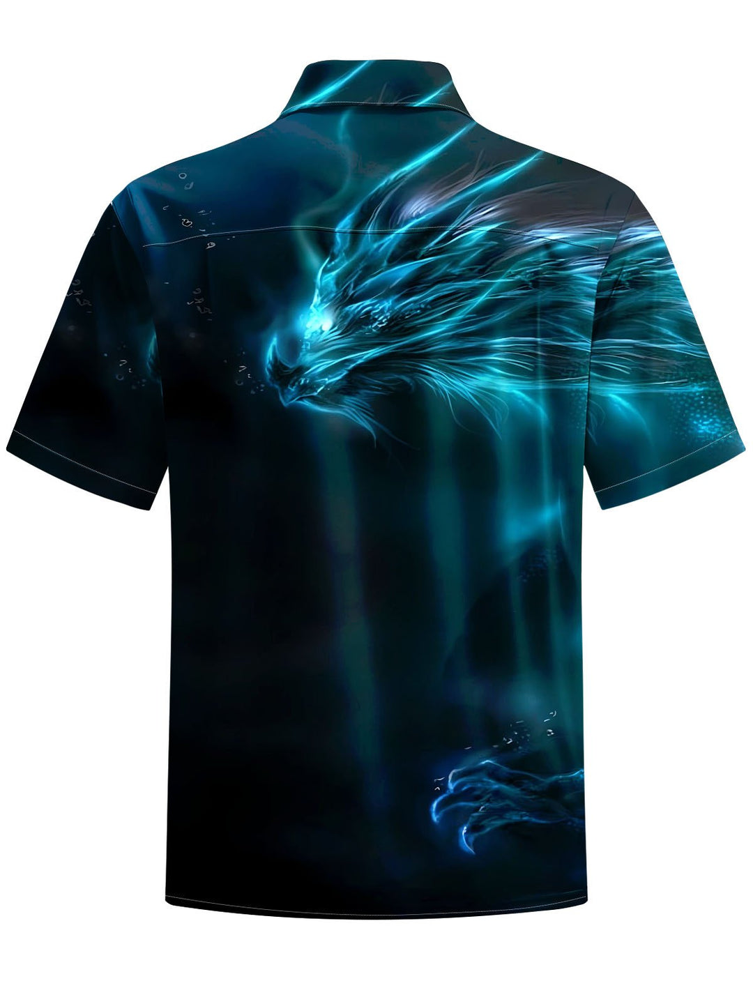Alohadaddy® Casual Dragon Print Chest Pocket Mens Short Sleeve Shirt Big &amp; Tall
