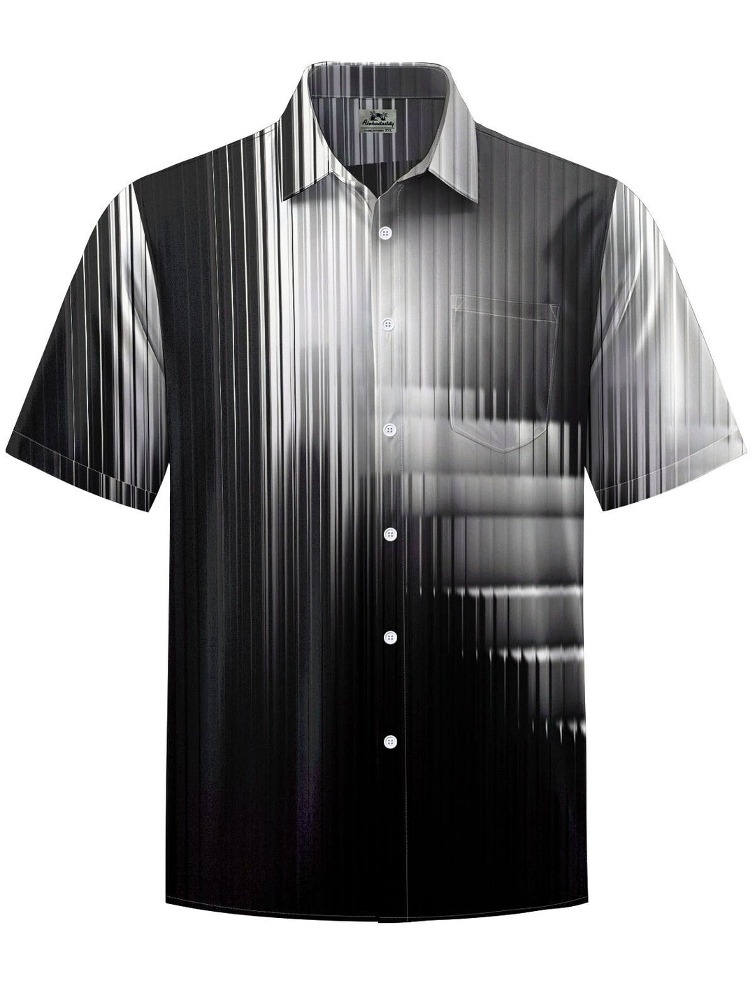 Alohadaddy® Casual Stripe Printed Chest Pocket Men&