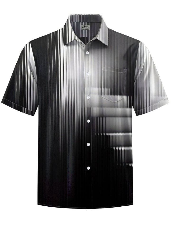 Alohadaddy® Casual Stripe Printed Chest Pocket Men&