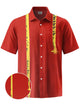 Alohadaddy® Casual Giraffe Art Print Chest Pocket Mens Short Sleeve Shirt Big & Tall