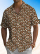 Alohadaddy® Hawaiian Flowers Art Print Chest Pocket Men's Short Sleeve Shirt Big & Tall