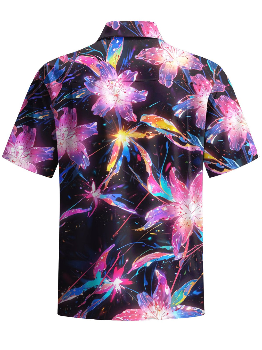 Alohadaddy® Casual Floral Art Print Chest Pocket Mens Short Sleeve Shirt Big &amp; Tall