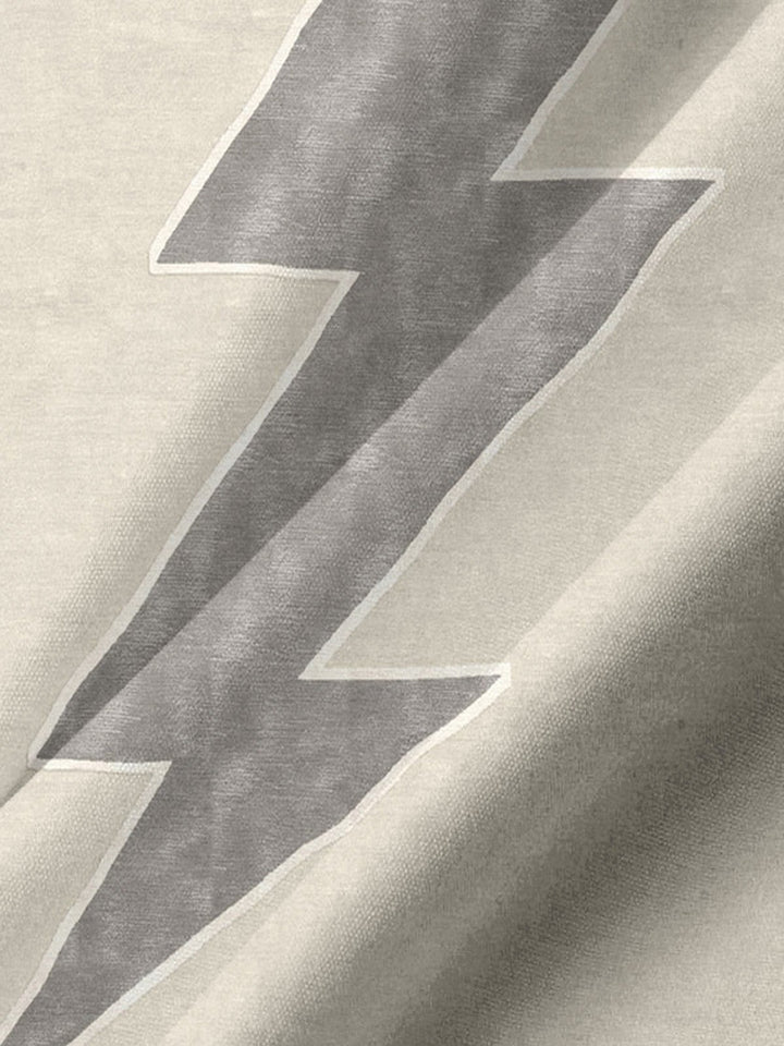 Alohadaddy® Casual Lightning Art Print Chest Pocket Men&