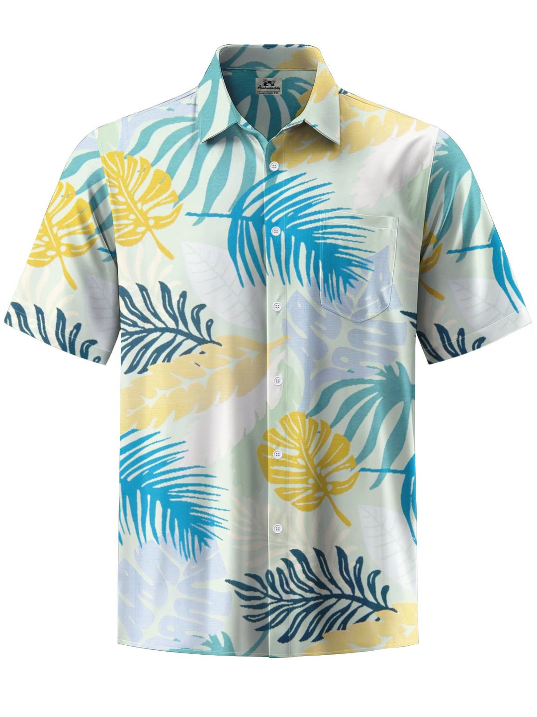 Alohadaddy® Hawaiian Palm Leaf Art Print Chest Pocket Men&
