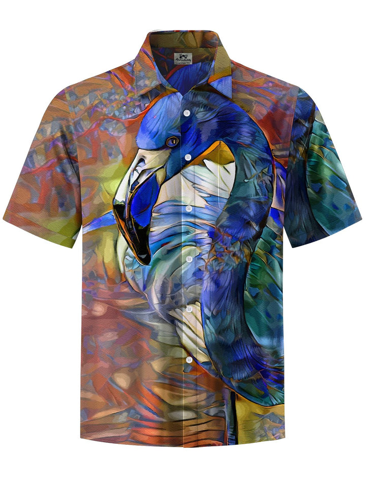 Alohadaddy® Vintage Flamingo Painting Art Print Chest Pocket Men&