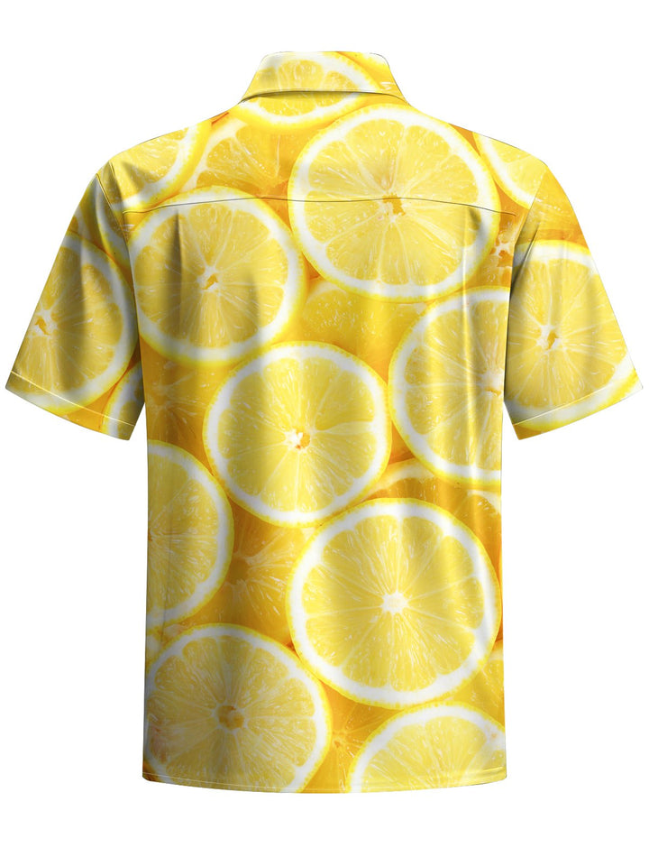 Alohadaddy® Hawaiian Lemon Art Print Chest Pocket Men&