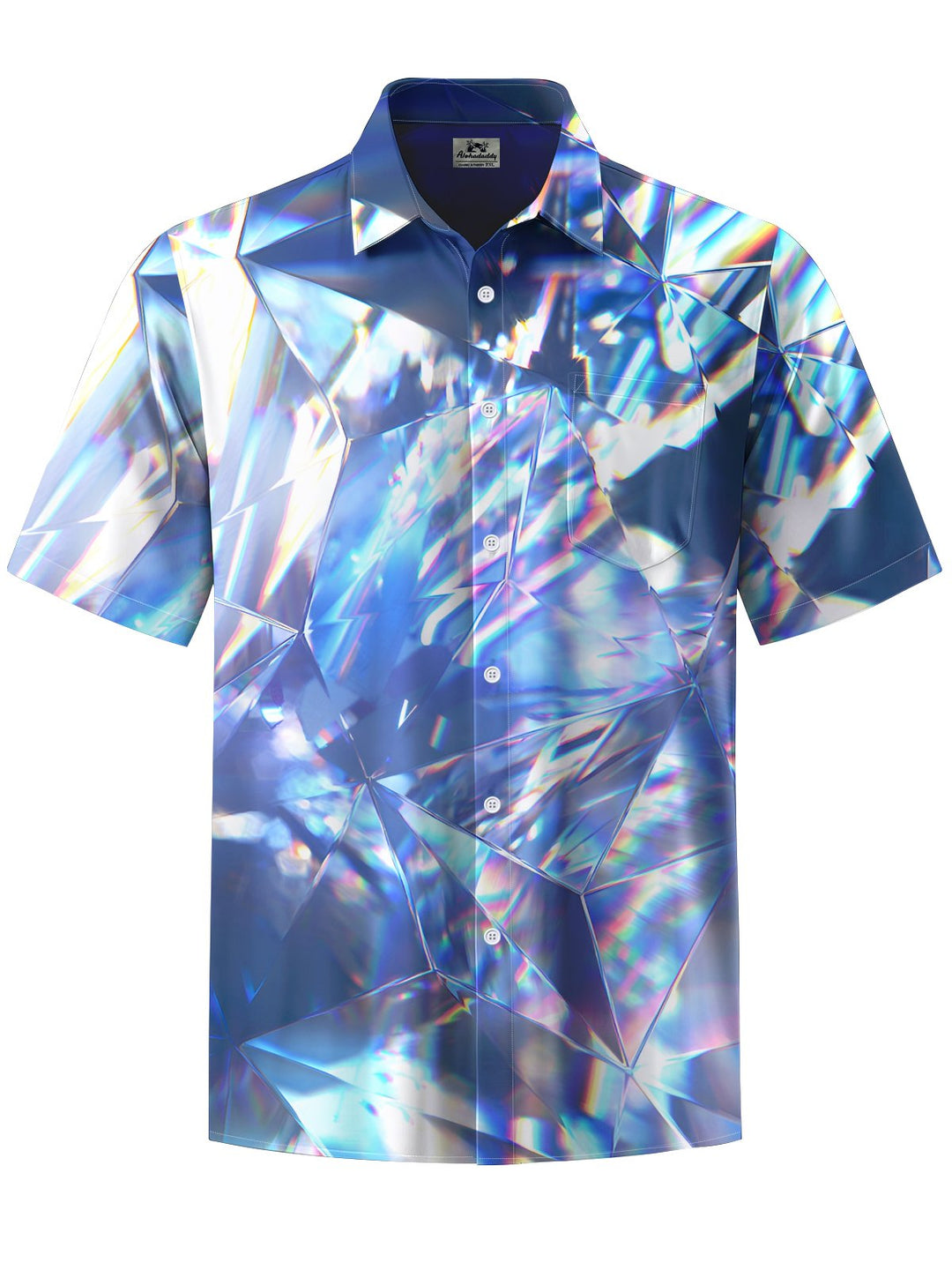 Alohadaddy® Casual Crystal Texture Art Print Chest Pocket Men&