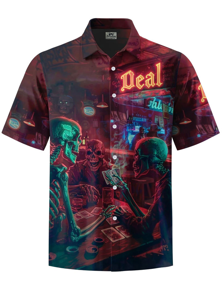 Alohadaddy® Halloween Skeleton Party Art Print Pocket Stretch Men&