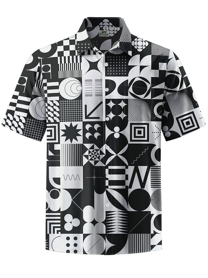 Alohadaddy® Casual Geometric Art Print Pocket Stretch Men&