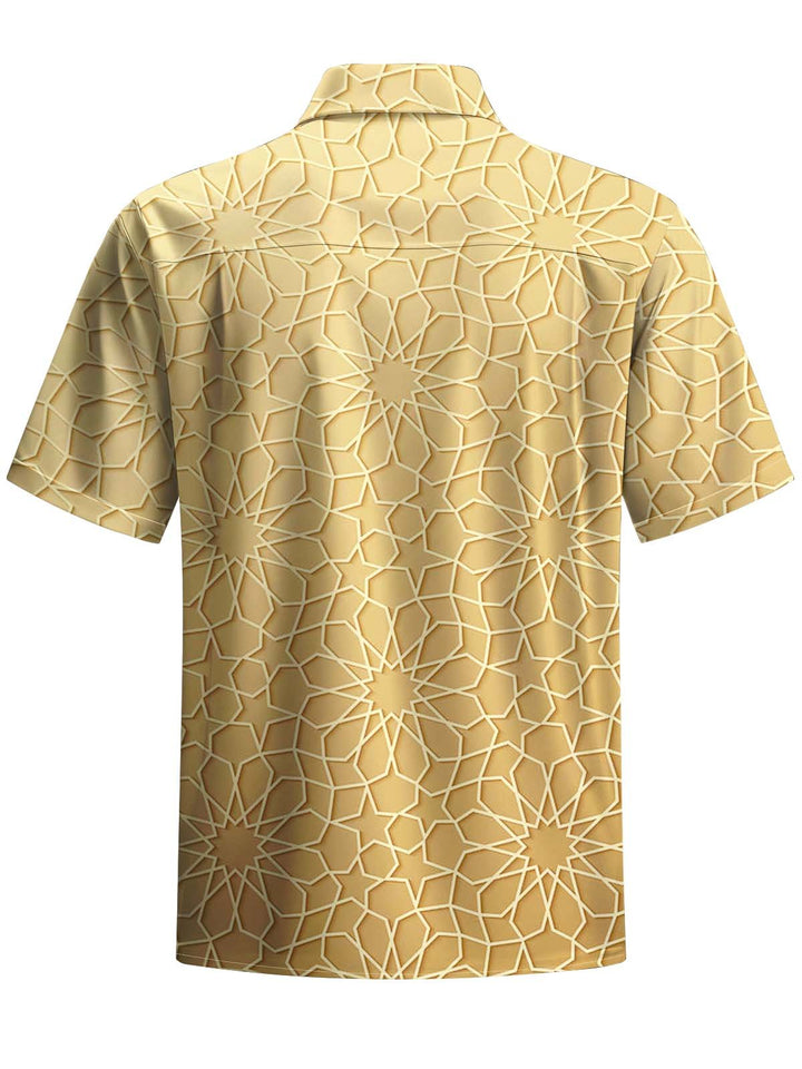 Alohadaddy® Casual Geometric Art Print Pocket Stretch Men&