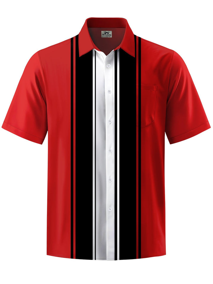 Alohadaddy® Casual Stripe Print Button Pocket Stretch Men&