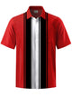 Alohadaddy® Casual Stripe Print Button Pocket Stretch Men's Short Sleeve Shirt Big & Tall