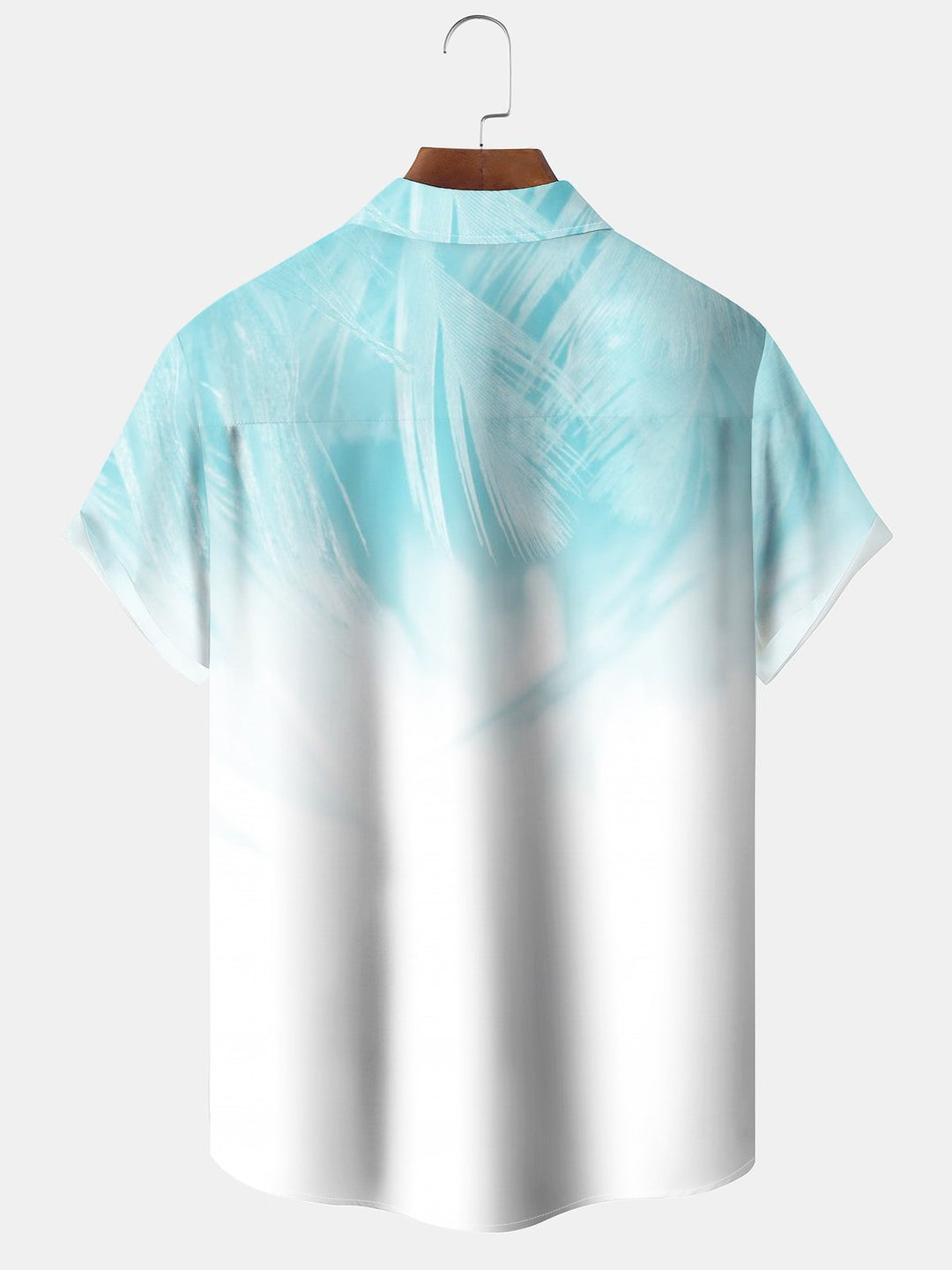 Alohadaddy® Hawaiian Gradient Leaf Pocket Button Stretch Men&