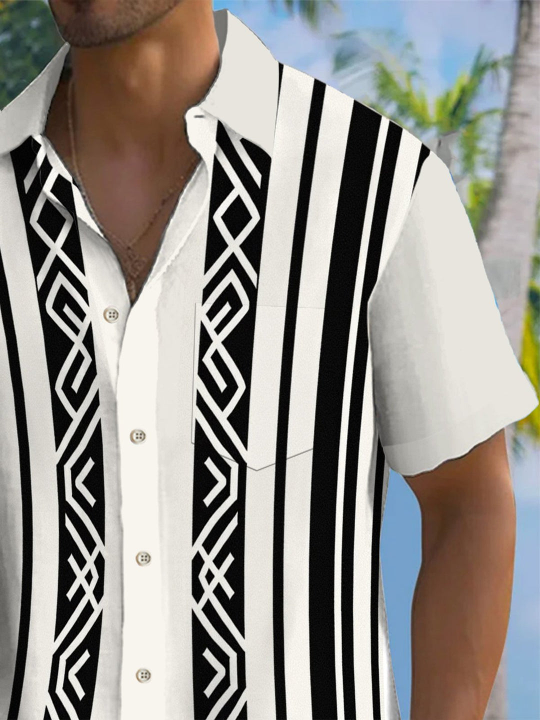 Alohadaddy® Casual Stripe Printed Pocket Stretch Men&