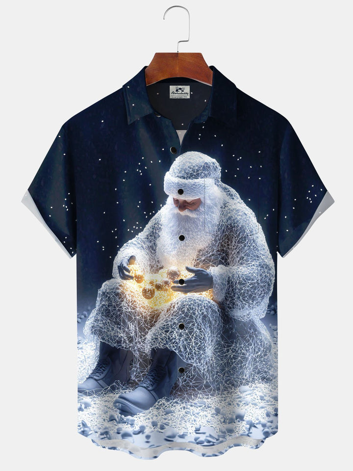 Alohadaddy® Christmas Santa Claus Print Pocket Elastic Button Men&