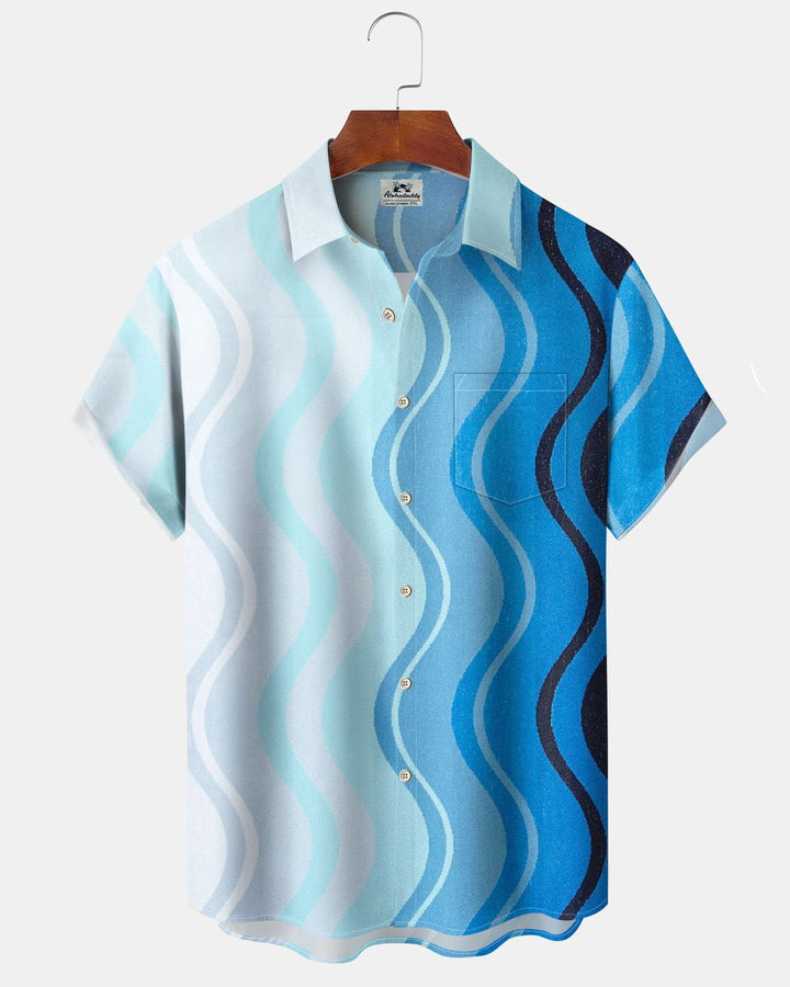 Alohadaddy® Casual Striped Gradient Print Art Print Men&
