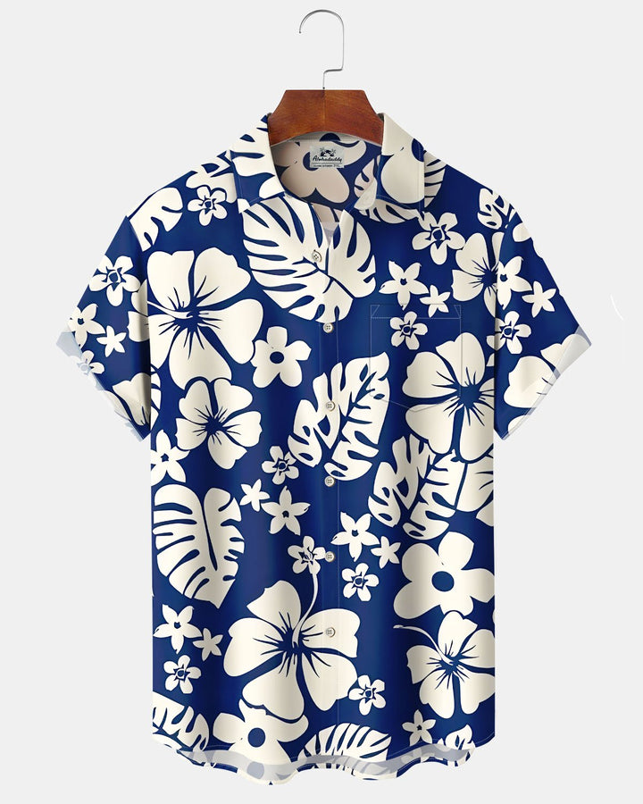Alohadaddy® Casual Floral Print Art Button Pocket Cardigan Men&