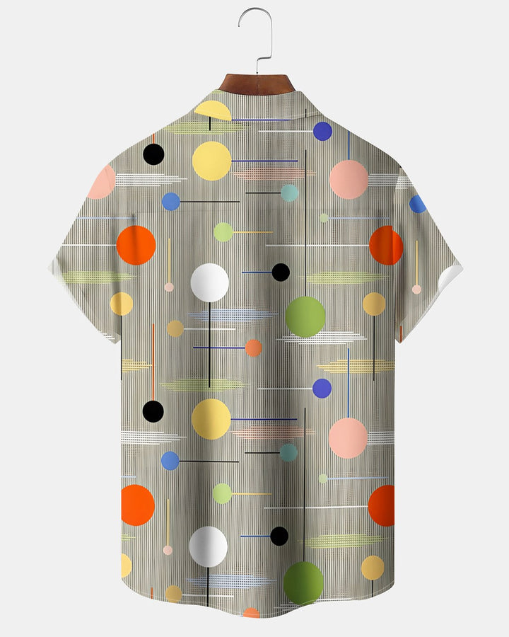 Alohadaddy® Vintage Geometric Print Art Button Pocket Cardigan Men&