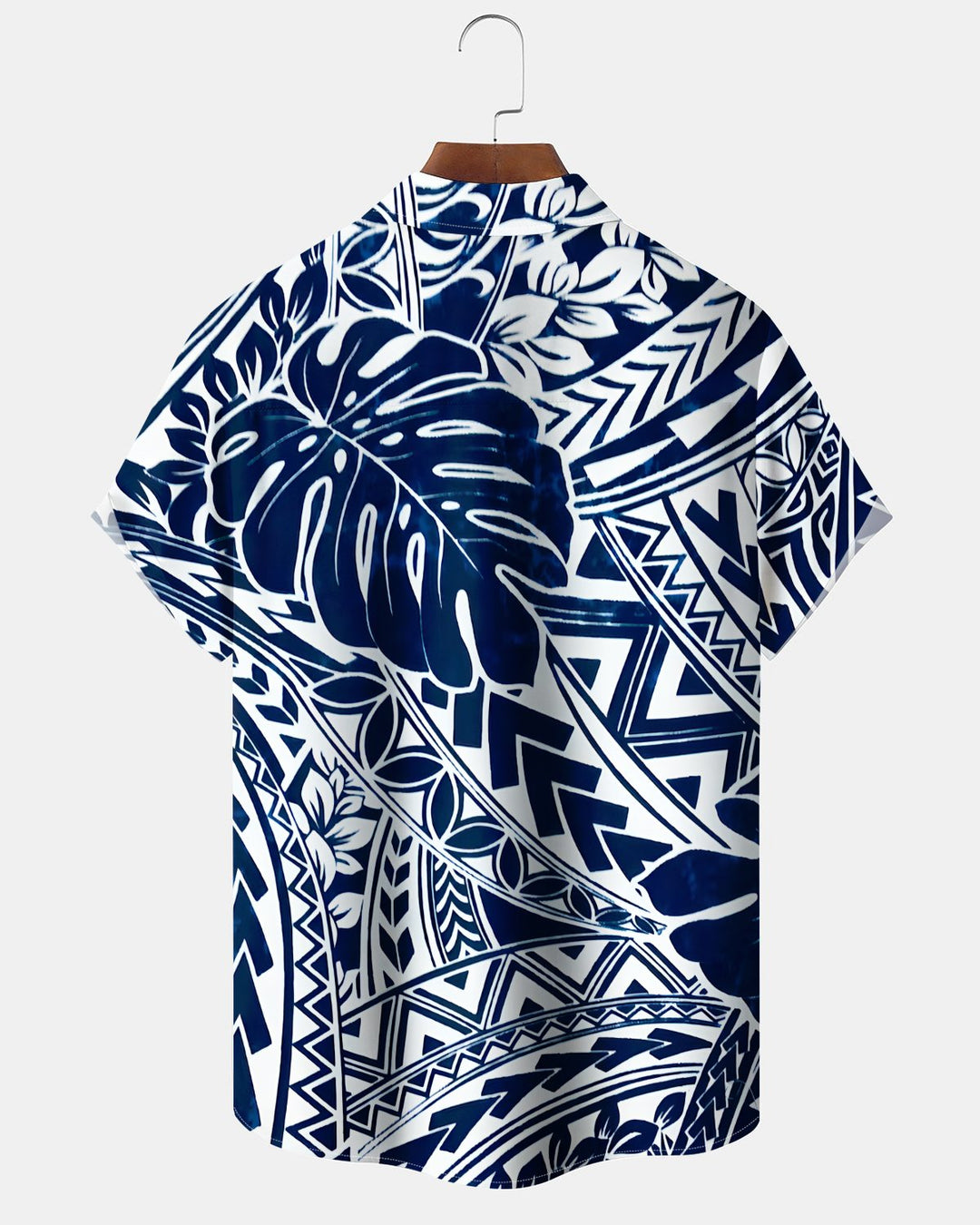 Alohadaddy® Hawaiian Palm Leaf Print Art Button Pocket Cardigan Men&