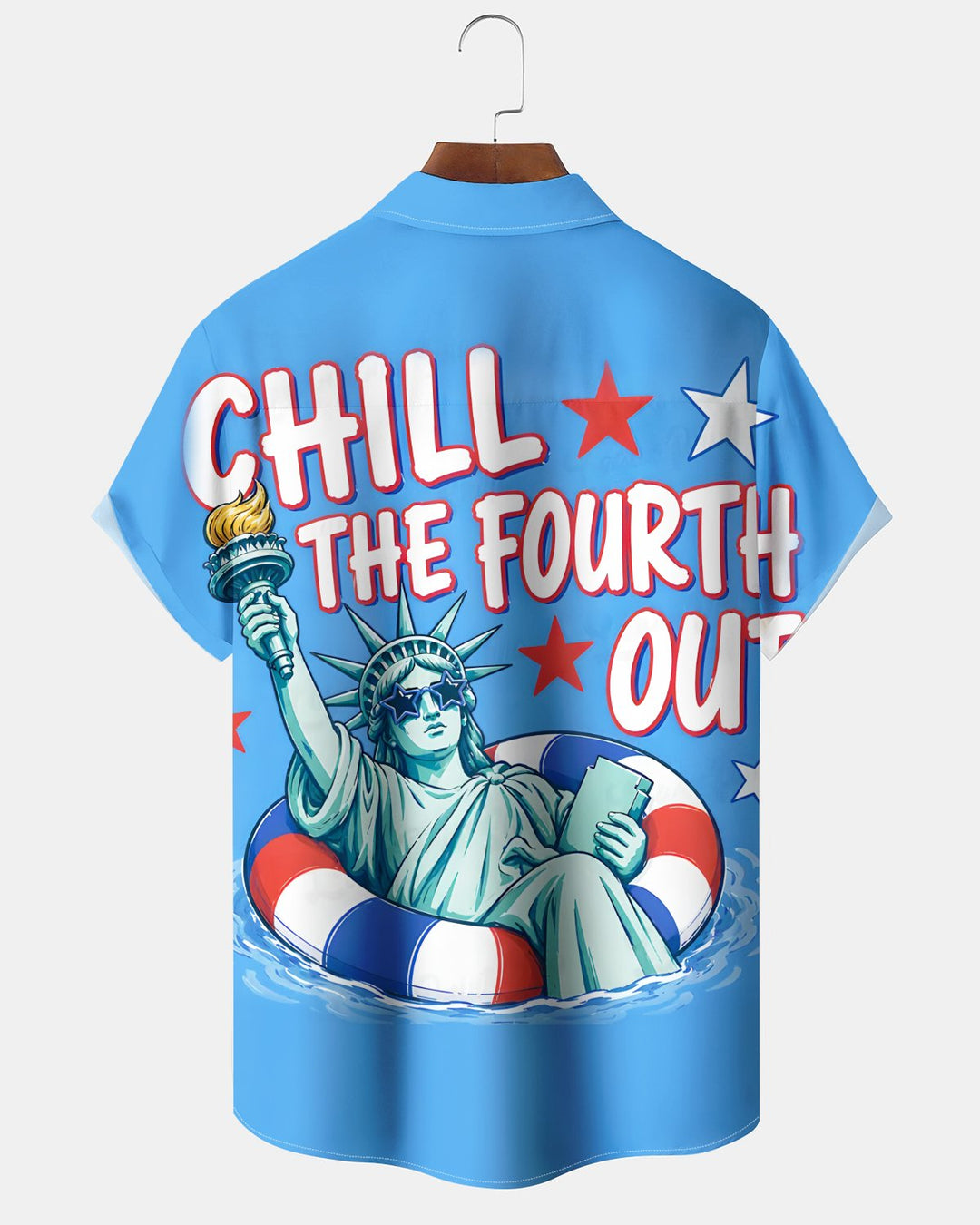Alohadaddy® Holiday Independence Day Print Art Button Pocket Cardigan Men&