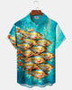 Alohadaddy® Men's Short-Sleeve Button-Down Shirt with Pocket  Hawaiian Fish School Print