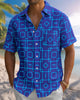 Alohadaddy® Men's Short-Sleeve Button-Down Shirt with Pocket Geometric Print