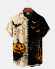 Alohadaddy® Holiday Halloween Graphic Print Button-Down Pocket Cardigan-Style Men's Short-Sleeve Shirt