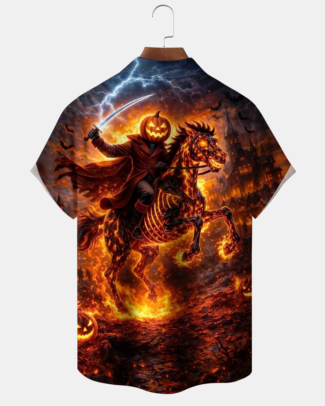 Alohadaddy® Holiday Halloween Graphic Print Button-Down Pocket Cardigan-Style Men&