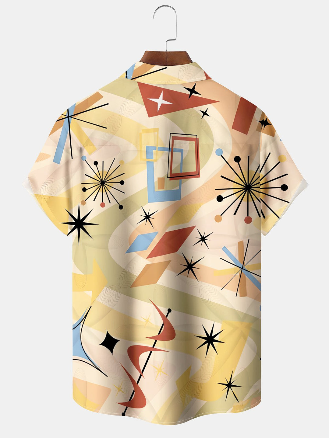 Alohadaddy Casual Retro Geometric Graphic Art Button Cardigan Pocket Stretch Large Size Long Short Sleeve Shirt
