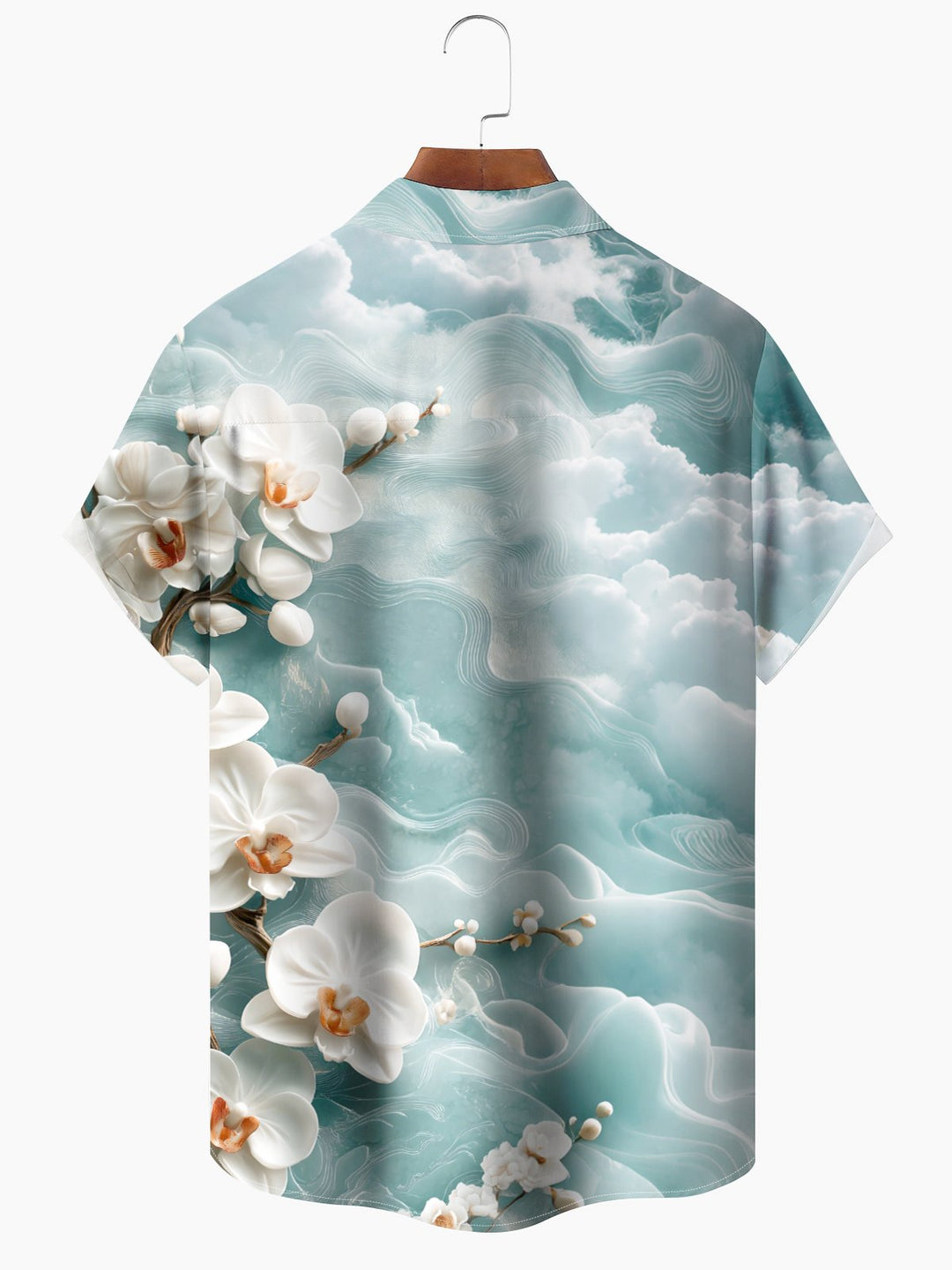 Alohadaddy Hawaiian Daily Casual Flowers Print Art Buttons Pockets Cardigan Stretch Large Size Short Sleeve Shirt