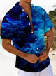 Alohadaddy® Casual Abstract Texture Art Print Pockets Moisture Wicking Hawaiian Shirts Big & Tall